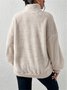 Retro Mock Neck Unifarben Sweatshirt Nahtverarbeitung