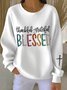 Lässig Rundhals Textbriefe Sweatshirt
