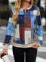 Lässig Rundhals Abstrakt Sweatshirt Print