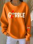 Lässig Rundhals Truthahn Sweatshirt