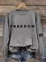 Lässig Rundhals Textbriefe Sweatshirt