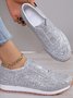 Lässig Unifarben Atmungsaktiv Slip On Flach Flache Schuhe Nahtverarbeitung