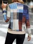 Lässig Rundhals Abstrakt Sweatshirt Print
