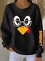 Lässig Rundhals Truthahn Sweatshirt