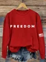 Lässig Rundhals Textbriefe Sweatshirt