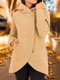 Damen Frühling/Herbst Oberbekleidung Lässig Unifarben Langarm Kapuze Jacke