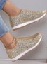 Lässig Unifarben Atmungsaktiv Slip On Flach Flache Schuhe Nahtverarbeitung
