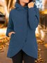 Damen Frühling/Herbst Oberbekleidung Lässig Unifarben Langarm Kapuze Jacke