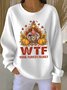 Lässig Rundhals Truthahn Sweatshirt