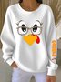 Lässig Rundhals Truthahn Sweatshirt