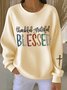 Lässig Rundhals Textbriefe Sweatshirt