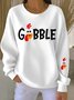 Lässig Rundhals Truthahn Sweatshirt