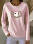Lässig Halloween Rundhals Langarm T-Shirt