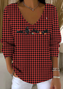 Damen Baumwolle Tier Langarm Bequem Lässig Pullover