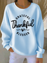 Lässig Rundhals Textbriefe Sweatshirt