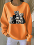 Lässig Rundhals Tier Sweatshirt