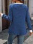 Lässig Farbblock Rundhals Langarm T-Shirt