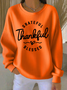 Lässig Rundhals Textbriefe Sweatshirt