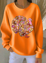 Lässig Rundhals Truthahn Sweatshirt