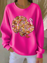Lässig Rundhals Truthahn Sweatshirt
