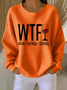 Lässig Rundhals Textbriefe Sweatshirt