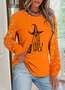 Lässig Rundhals Textbriefe Sweatshirt