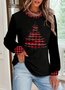 Lässig Rundhals Farbblock Sweatshirt