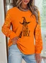 Lässig Rundhals Textbriefe Sweatshirt
