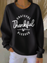 Lässig Rundhals Textbriefe Sweatshirt