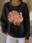 Lässig Rundhals Truthahn Sweatshirt