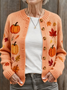 Damen Wolle/Stricken Unifarben Langarm Bequem Lässig Strickjacke