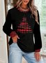 Lässig Rundhals Farbblock Sweatshirt