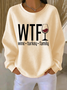 Lässig Rundhals Textbriefe Sweatshirt