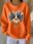 Lässig Rundhals Truthahn Sweatshirt