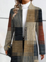 Damen Frühling/Herbst Oberbekleidung Retro Print Geometrisch Langarm Stehkragen Jacke