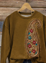 Lässig Rundhals Geblümt Sweatshirt Print