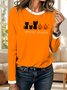 Retro Tier Rundhals Langarm T-Shirt