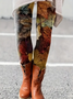 Damen Ahornblatt Lässig Alle Jahreszeiten Print Lang Leggings