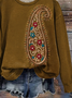 Lässig Rundhals Geblümt Sweatshirt Print