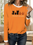Retro Tier Rundhals Langarm T-Shirt