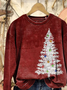 Lässig Rundhals Weihnachtsbaum Sweatshirt Print