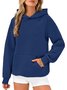 Lässig Kapuze Unifarben Sweatshirt Nahtverarbeitung