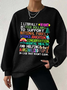 Lässig Rundhals Textbriefe Sweatshirt