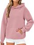 Lässig Kapuze Unifarben Sweatshirt Nahtverarbeitung