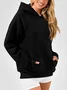 Lässig Kapuze Unifarben Sweatshirt Nahtverarbeitung