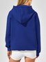 Lässig Kapuze Unifarben Sweatshirt Nahtverarbeitung