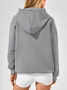 Lässig Kapuze Unifarben Sweatshirt Nahtverarbeitung