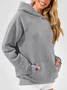 Lässig Kapuze Unifarben Sweatshirt Nahtverarbeitung