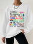 Lässig Rundhals Textbriefe Sweatshirt