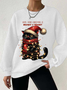 Lässig Rundhals Weihnachten Sweatshirt
